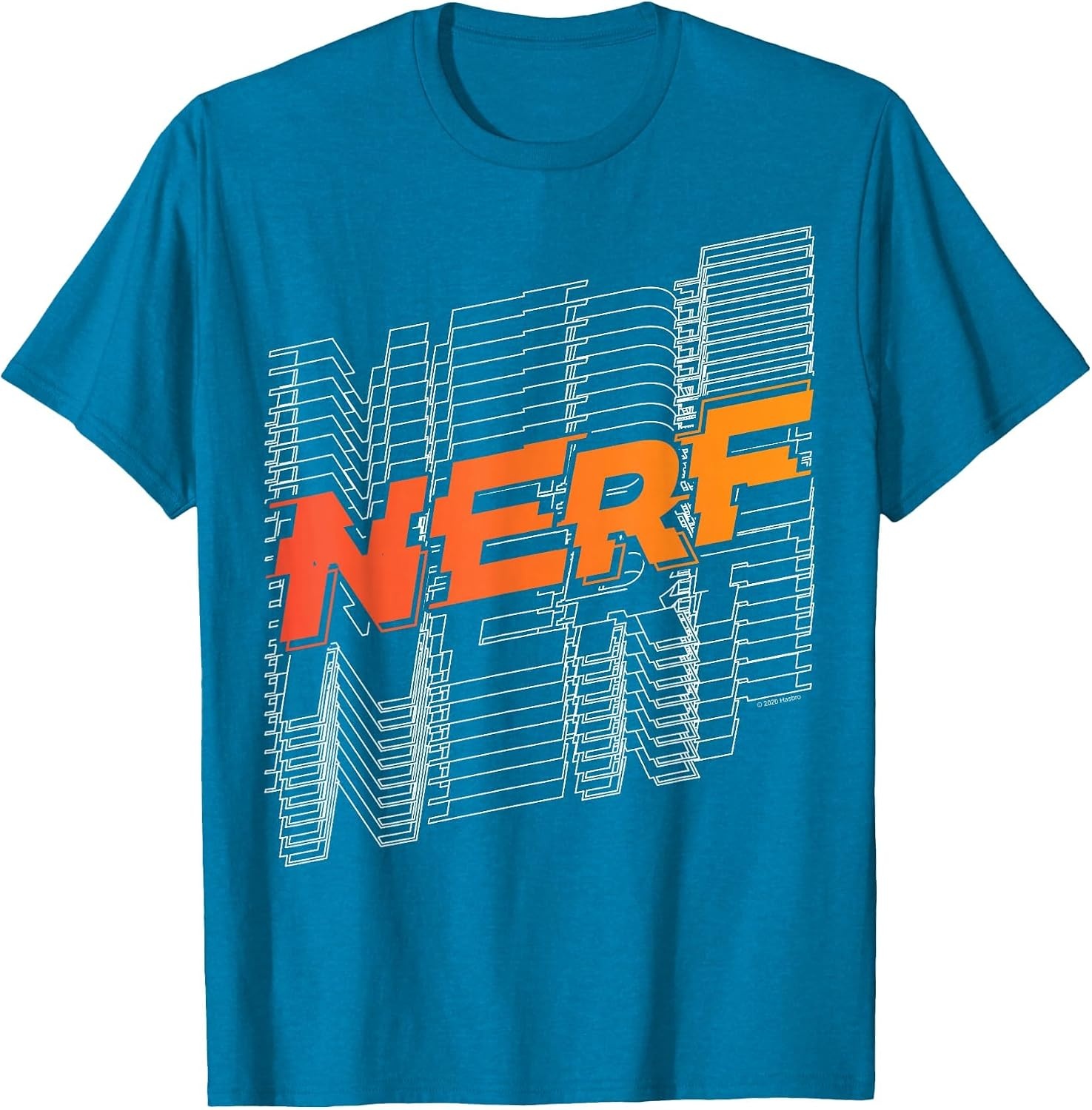 image:imageNerf Stacked Silhouette Retro Nerf Action Logo TShirtSapphire Blue