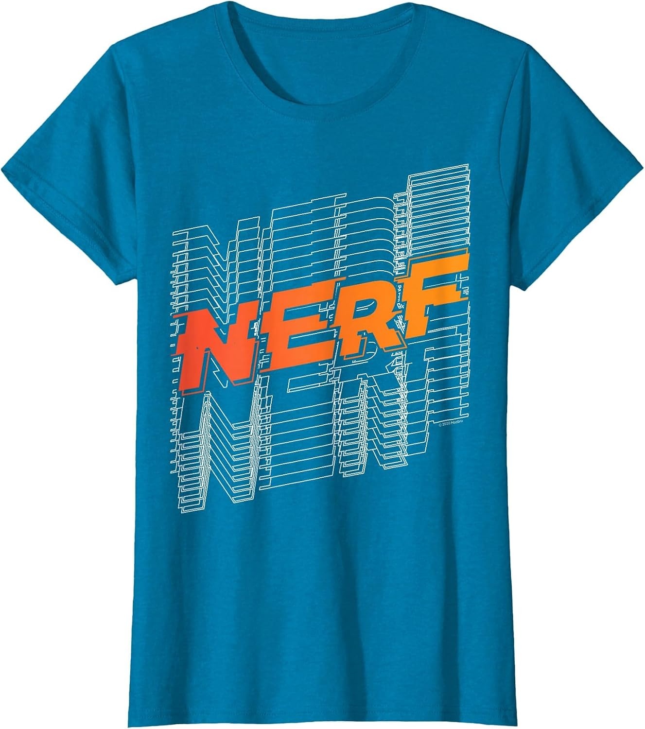 image:imageNerf Stacked Silhouette Retro Nerf Action Logo TShirtSapphire Blue