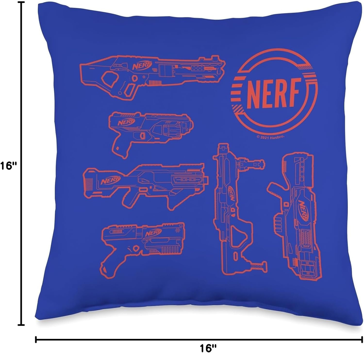 image:imageNerf The Blaster Chart Throw Pillow16x16