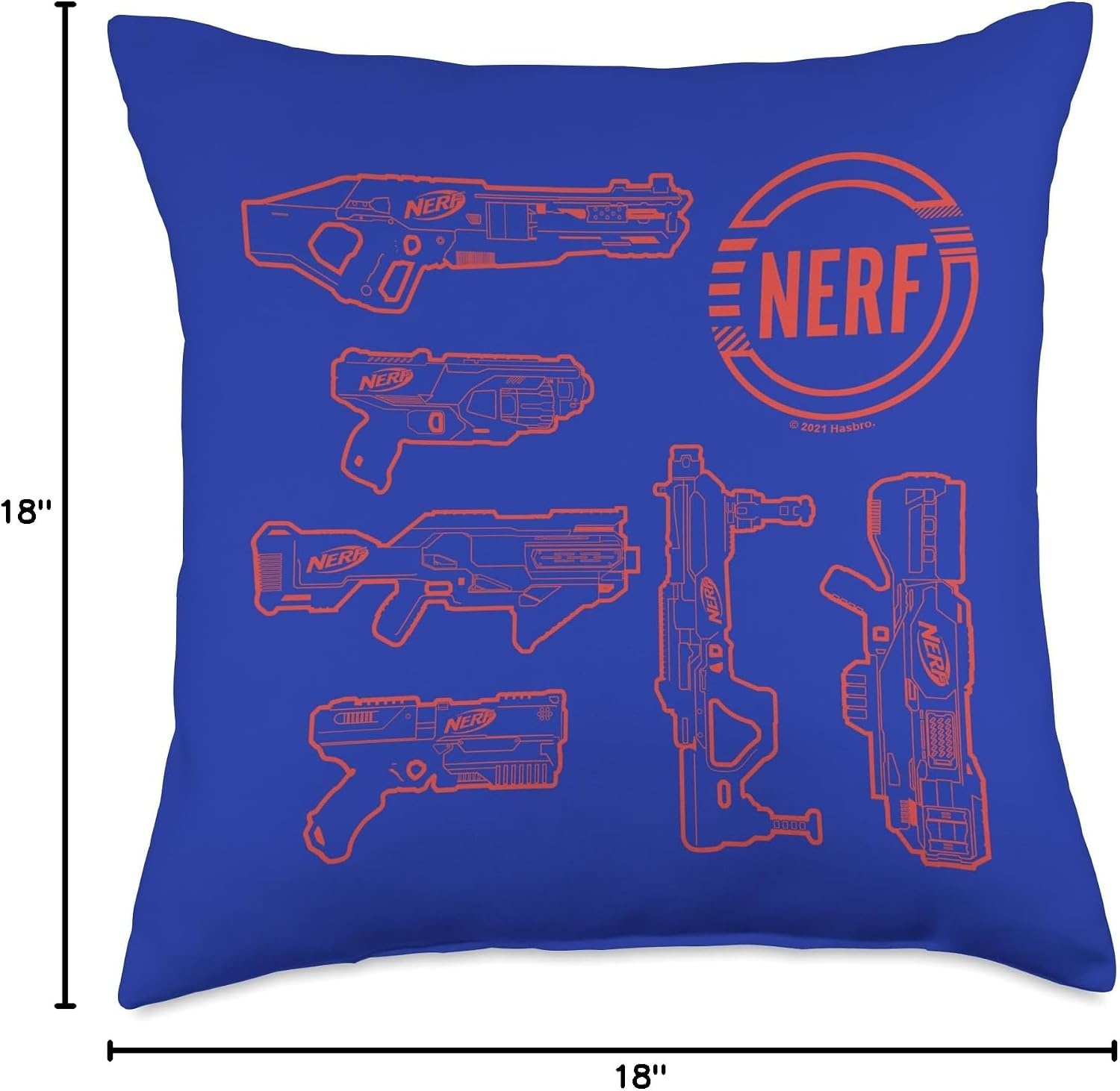 image:imageNerf The Blaster Chart Throw Pillow18x18