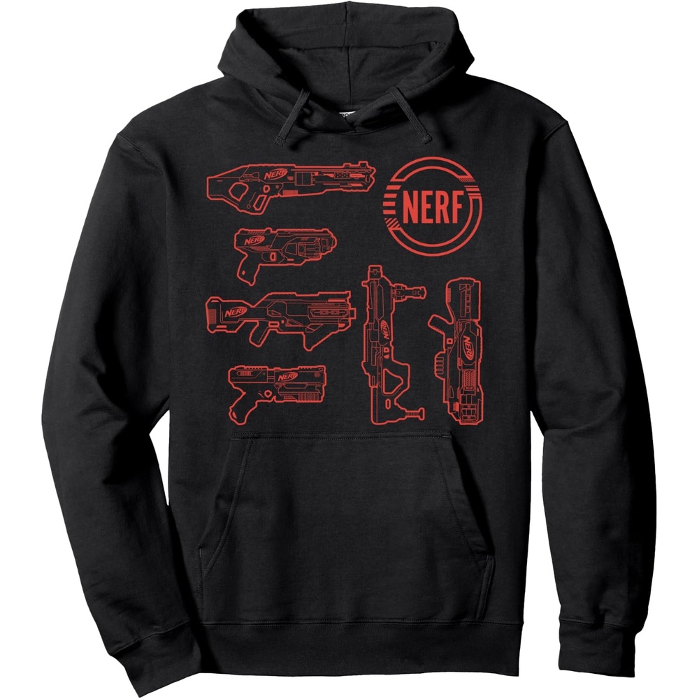 image:imageNerf Blasters Retro Schematic Textbook Outlines Pullover HoodieBlack