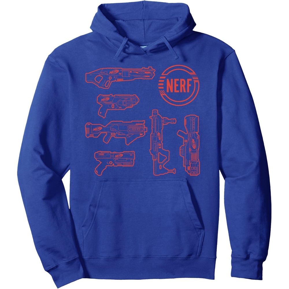 image:imageNerf Blasters Retro Schematic Textbook Outlines Pullover HoodieRoyal Blue