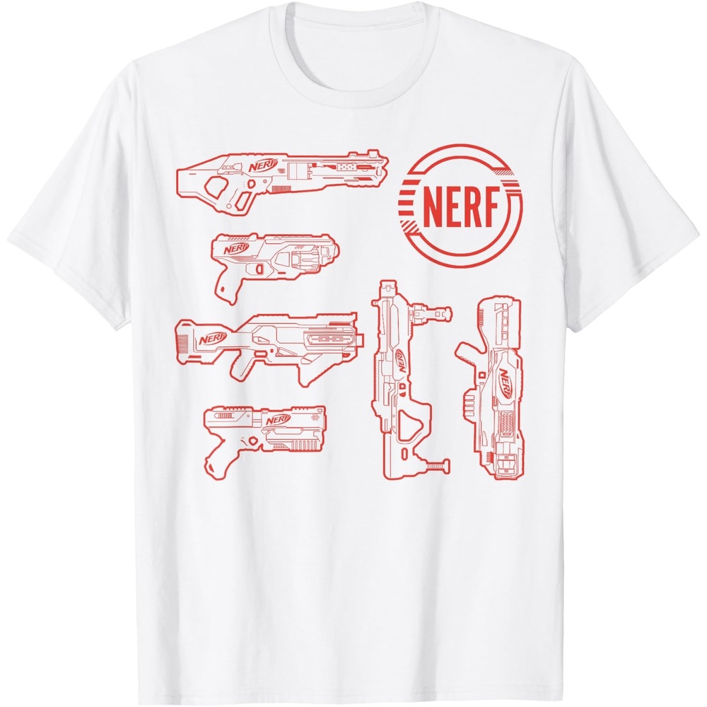 image:imageNerf Blasters Retro Schematic Textbook Outlines TShirtWhite