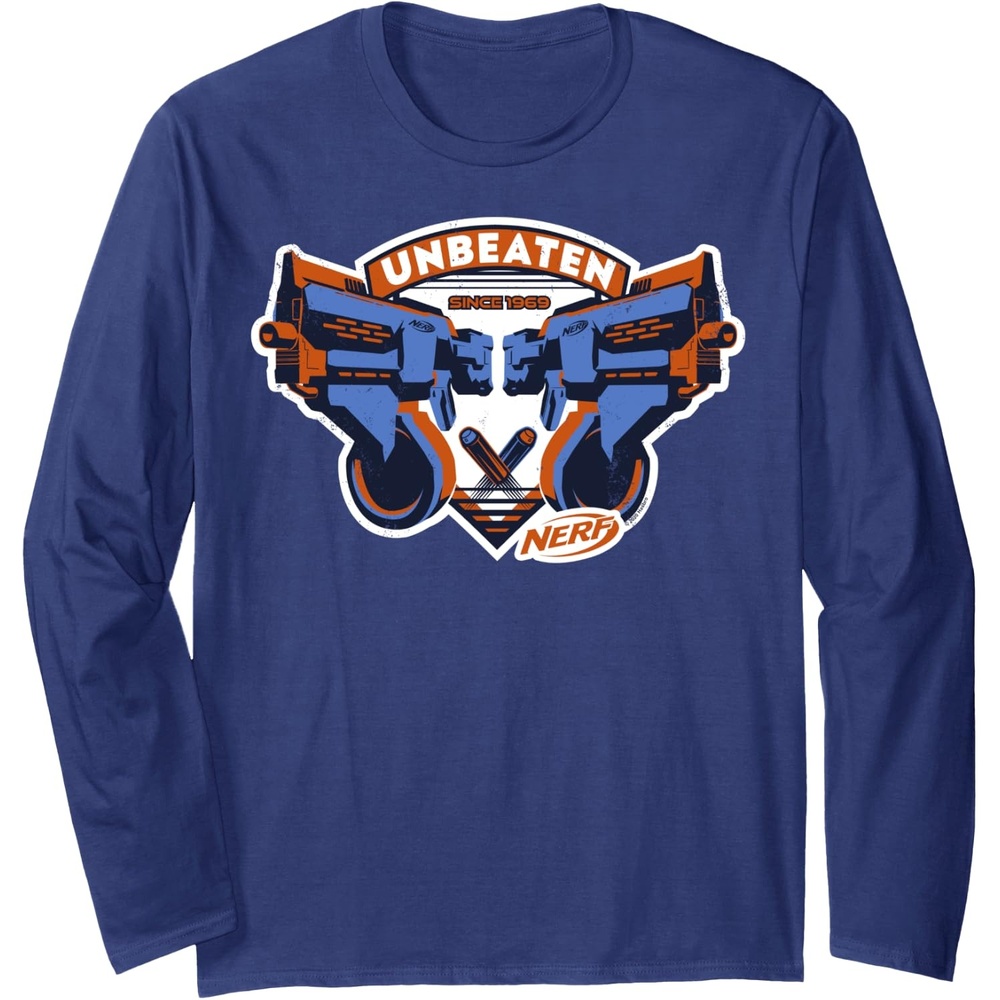 image:imageNerf Blasters Unbeaten Logo Long Sleeve TShirtNavy Blue