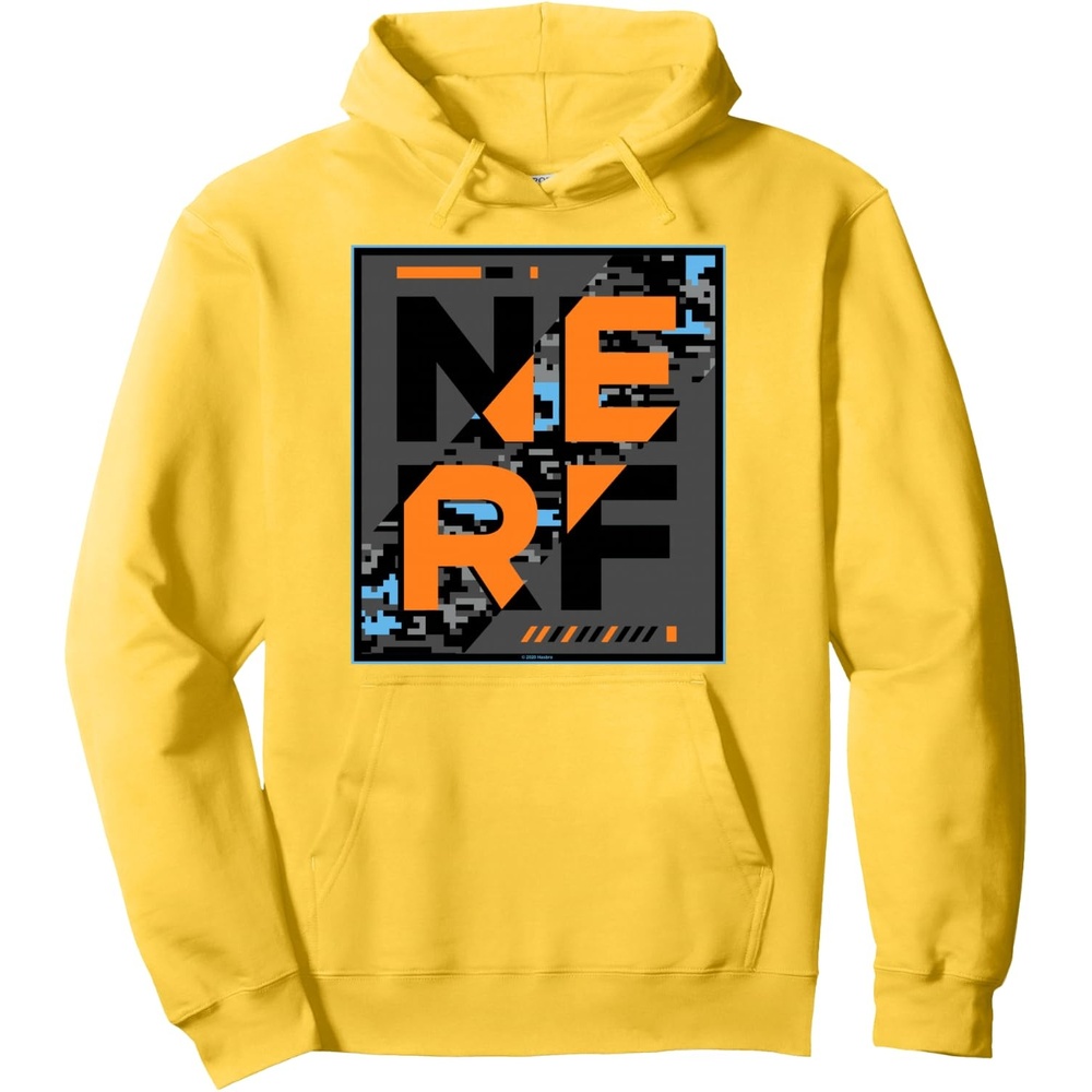 image:imageNerf Camouflage Glitch Poster Pullover HoodieLemon Yellow
