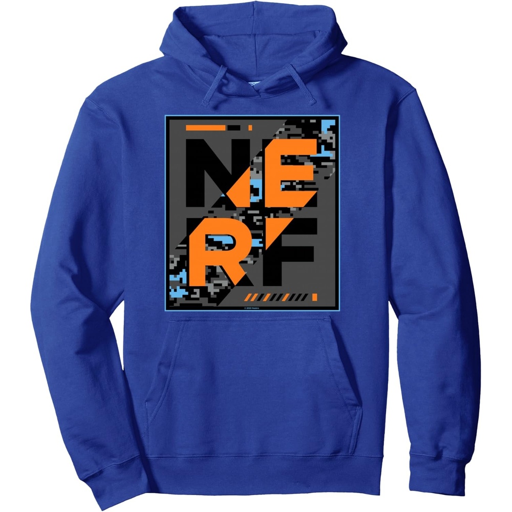 image:imageNerf Camouflage Glitch Poster Pullover HoodieRoyal Blue