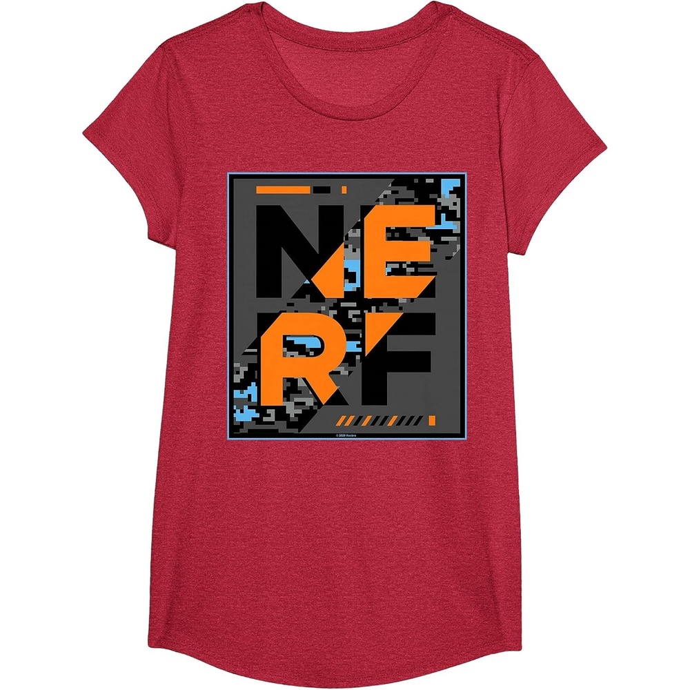 image:imageNerf Camouflage Glitch Poster TShirtRed Heather