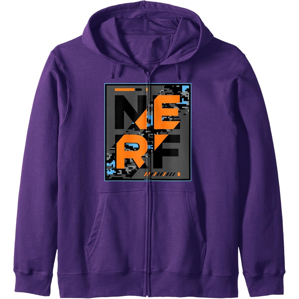 image:imageNerf Camouflage Glitch Poster Zip HoodiePurple