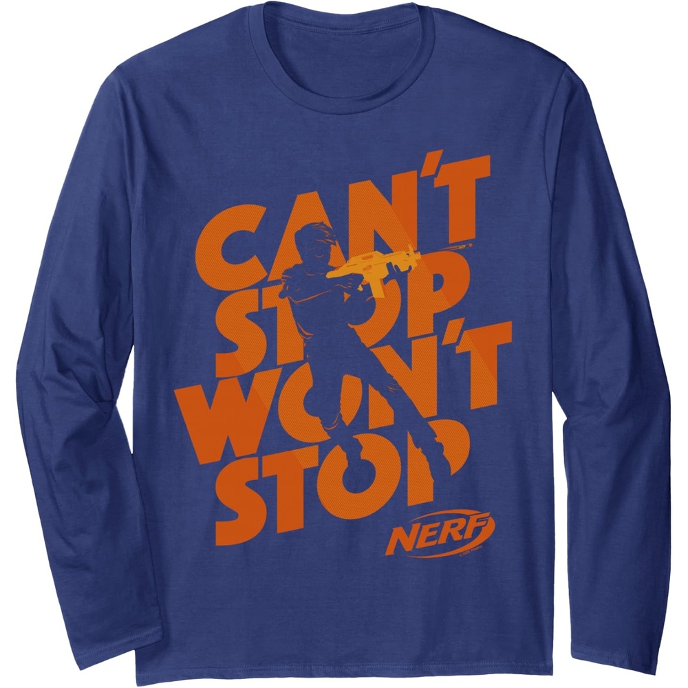 image:imageNerf Cant Stop Wont Stop Silhouette Long Sleeve TShirtNavy Blue
