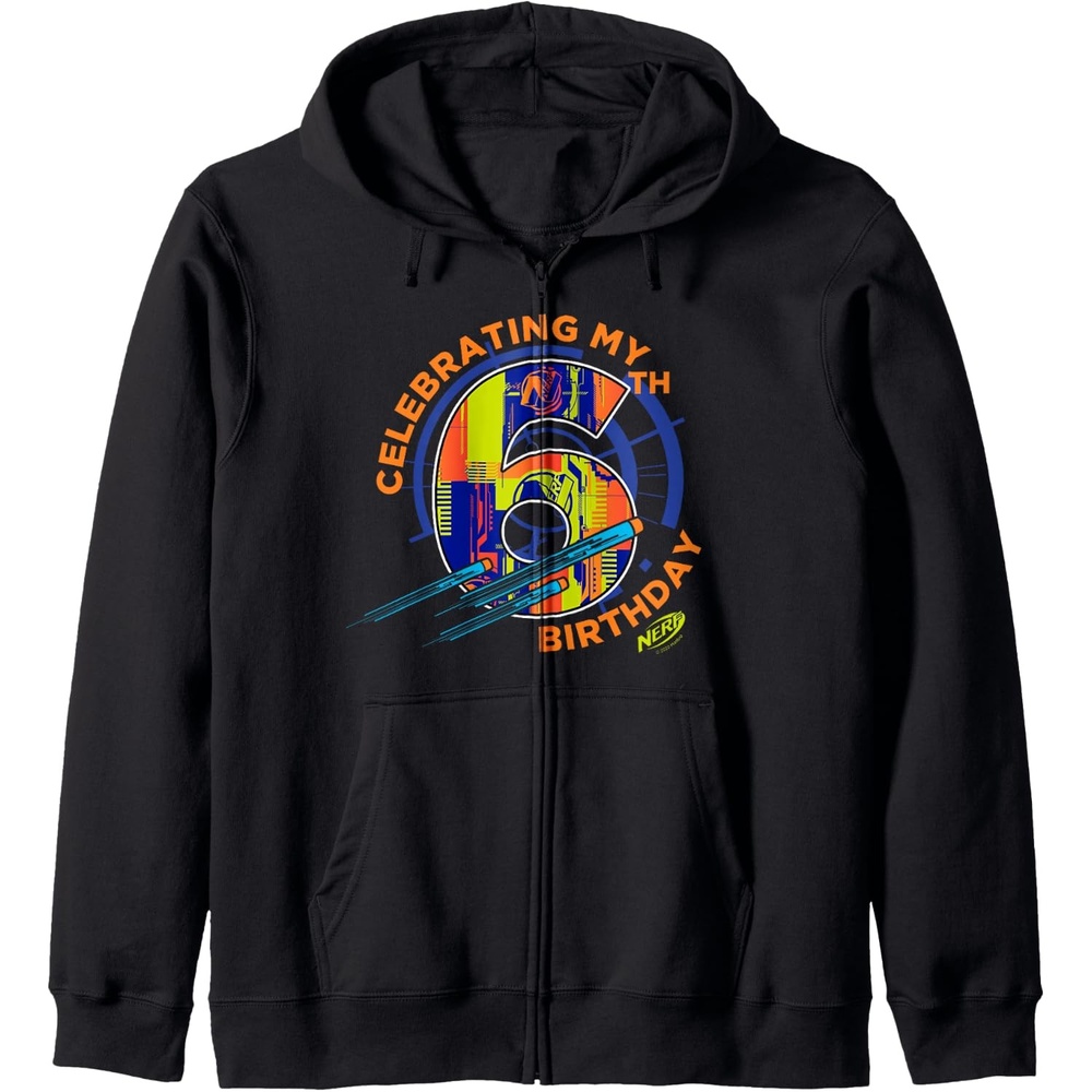 image:imageNerf Celebrating My 6th Birthday Zip HoodieBlack