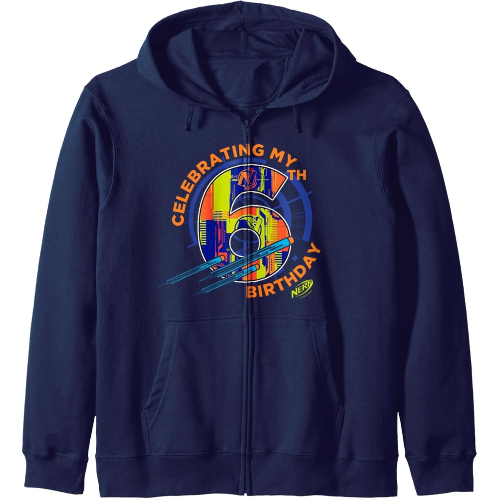 image:imageNerf Celebrating My 6th Birthday Zip HoodieNavy Blue