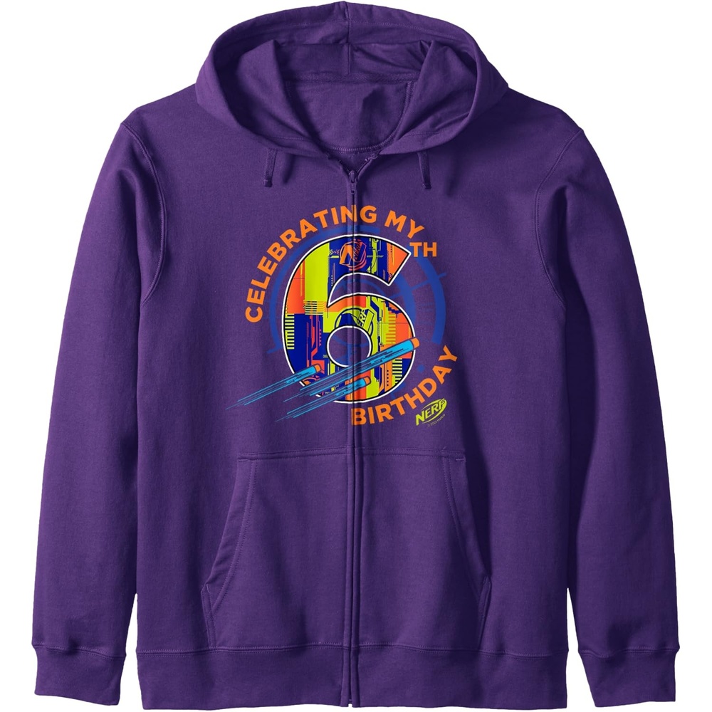 image:imageNerf Celebrating My 6th Birthday Zip HoodiePurple