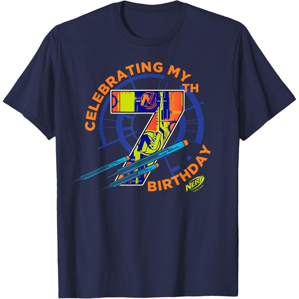 image:imageNerf Celebrating My 7th Birthday TShirtNavy Blue