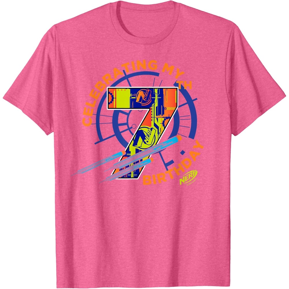 image:imageNerf Celebrating My 7th Birthday TShirtPink Heather