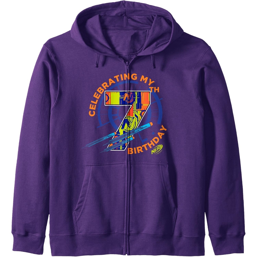 image:imageNerf Celebrating My 7th Birthday Zip HoodiePurple