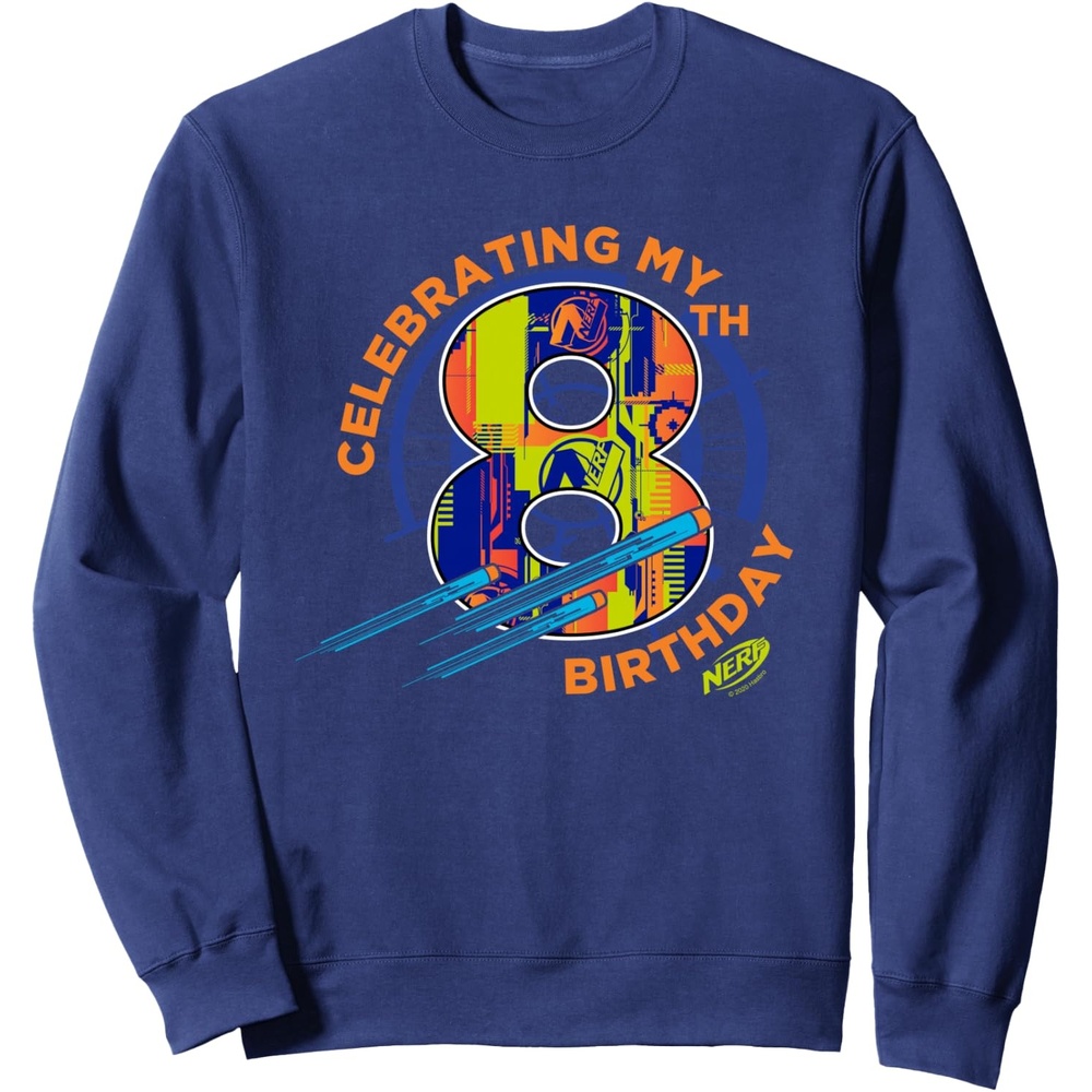 image:imageNerf Celebrating My 8th Birthday SweatshirtNavy Blue