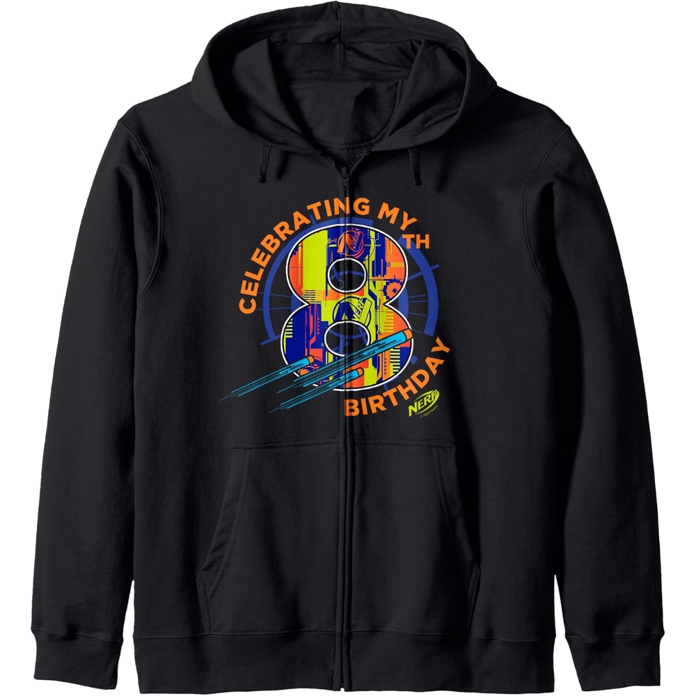 image:imageNerf Celebrating My 8th Birthday Zip HoodieBlack