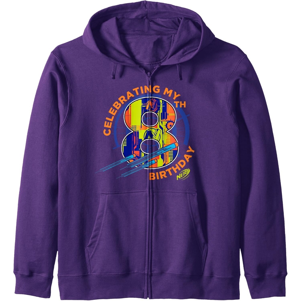 image:imageNerf Celebrating My 8th Birthday Zip HoodiePurple