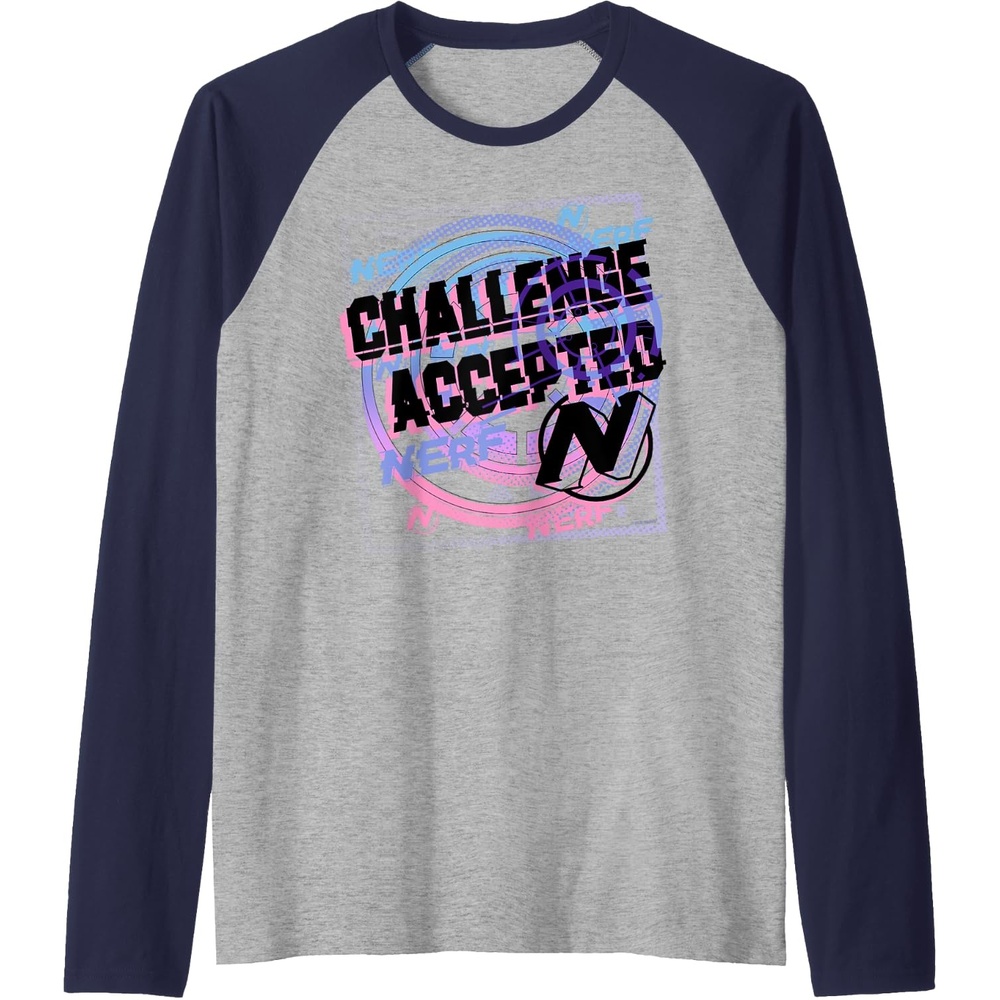 image:imageNerf Challenge Accepted Raglan Baseball TeeNavy BlueAthletic Heather
