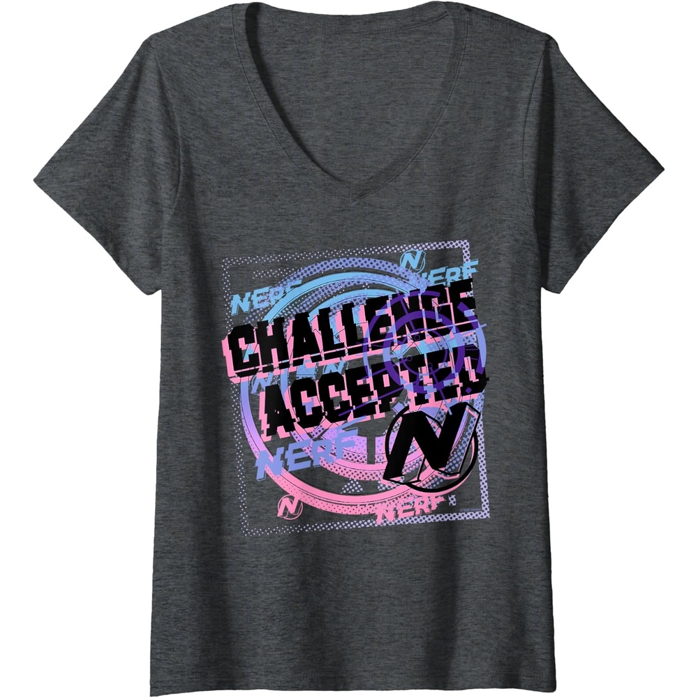 image:imageNerf Challenge Accepted VNeck TShirtDark Heather Grey