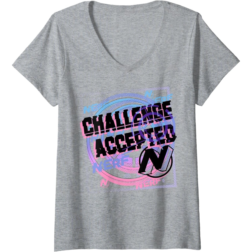 image:imageNerf Challenge Accepted VNeck TShirtHeather Grey