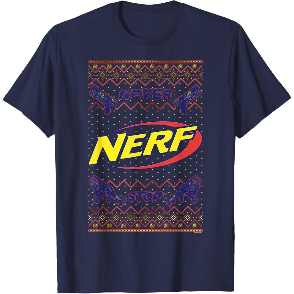 image:imageNerf Christmas Never Stop Ugly Sweater TShirtNavy Blue
