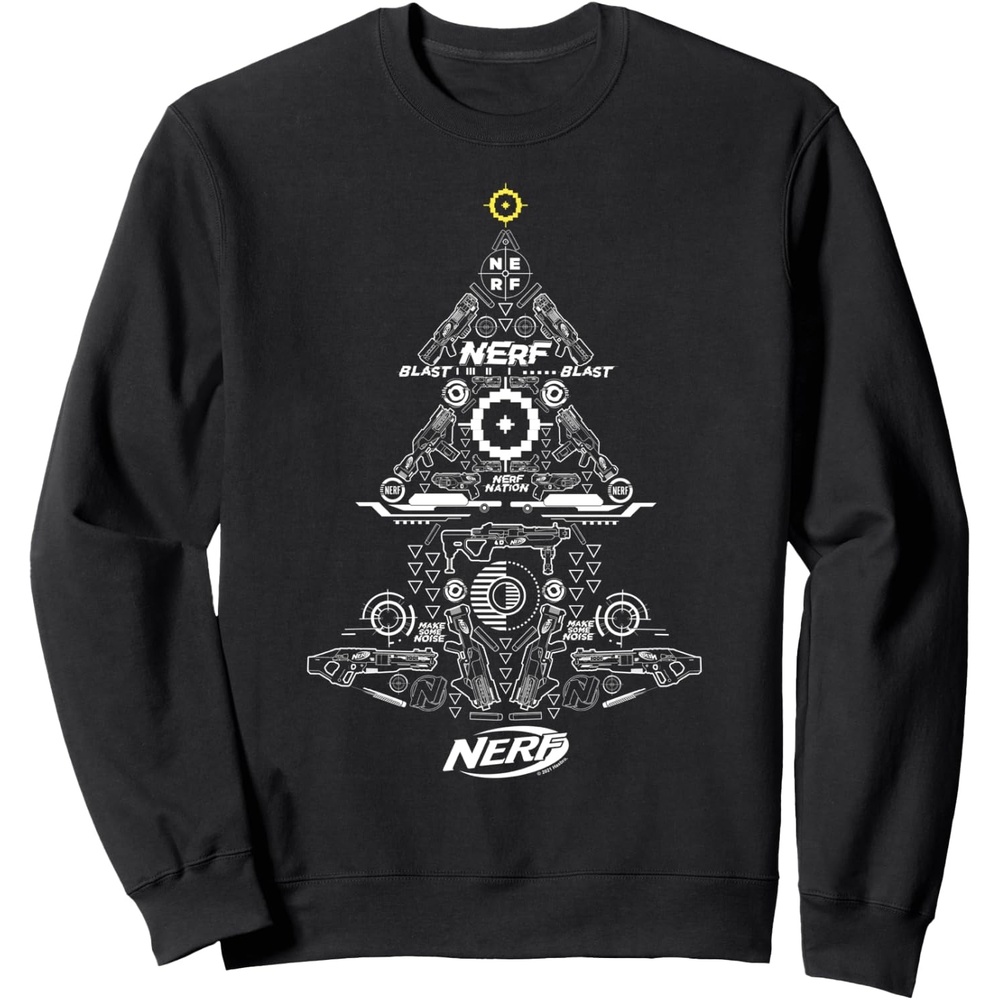 image:imageNerf Christmas Tree Toy Icons Collage SweatshirtBlack