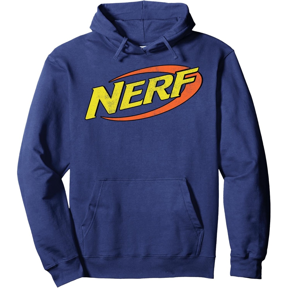 image:imageNerf Classic Distressed Retro Color Logo Pullover HoodieNavy Blue