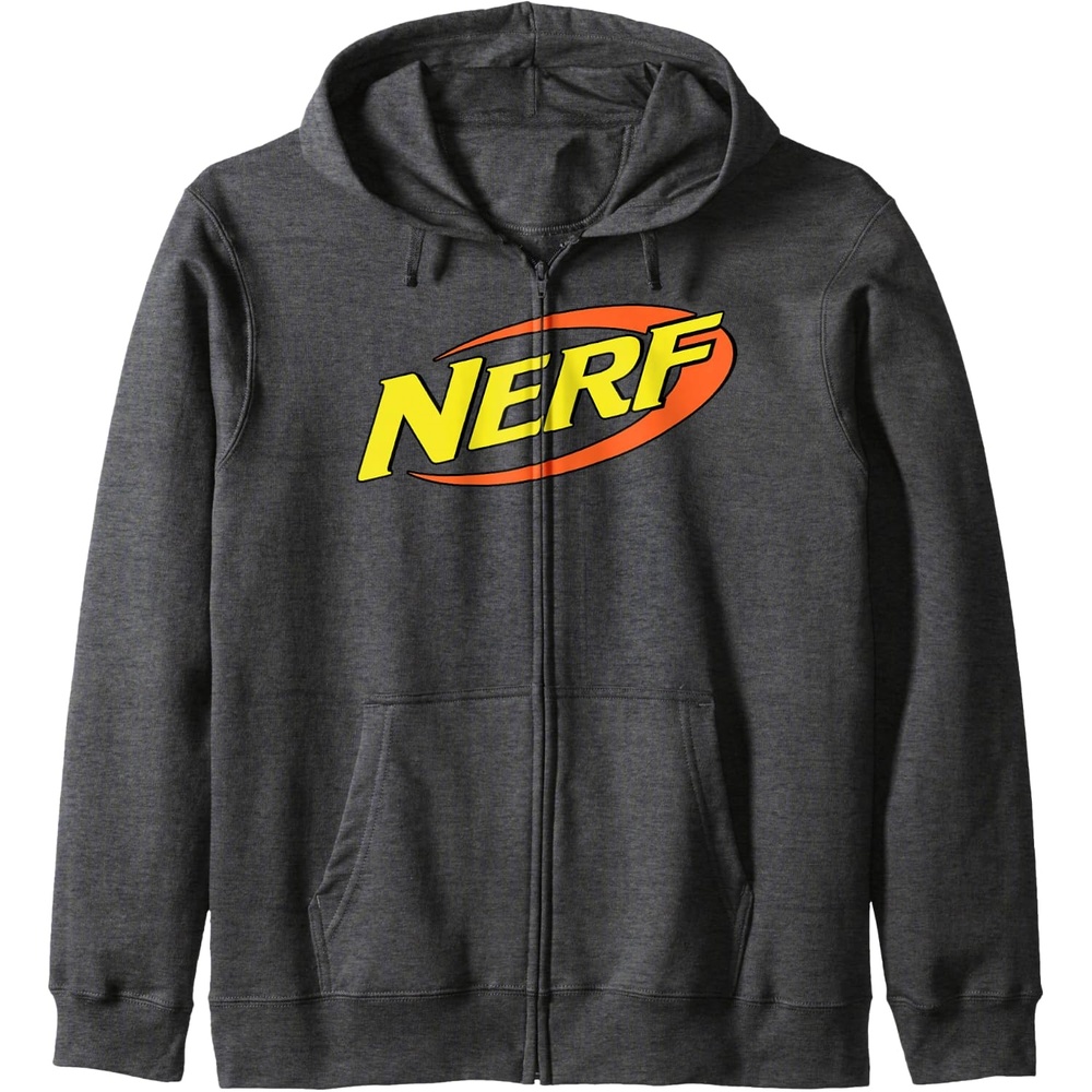 image:imageNerf Classic Retro Color Logo Zip HoodieDark Heather Grey