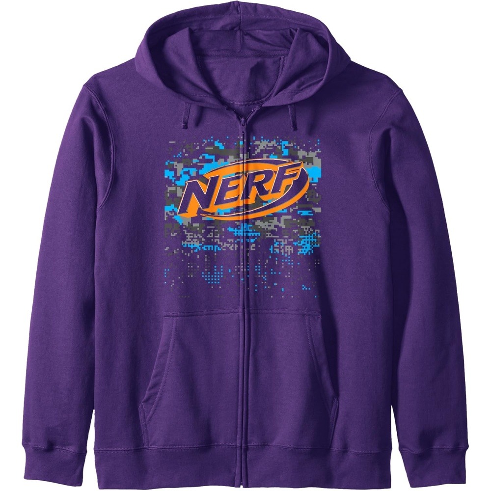 image:imageNerf Glitch Camouflage Logo Zip HoodiePurple