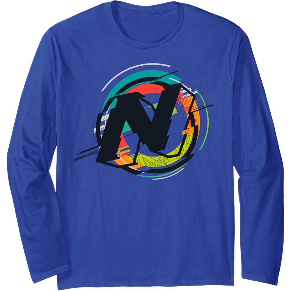 image:imageNerf Glitch Color Graphic Logo Long Sleeve TShirtRoyal Blue