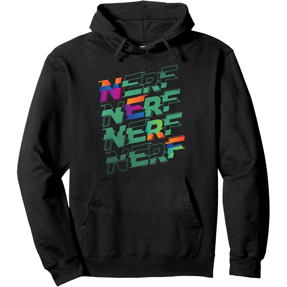 image:imageNerf Glitch Color Logo Stack Pullover HoodieBlack