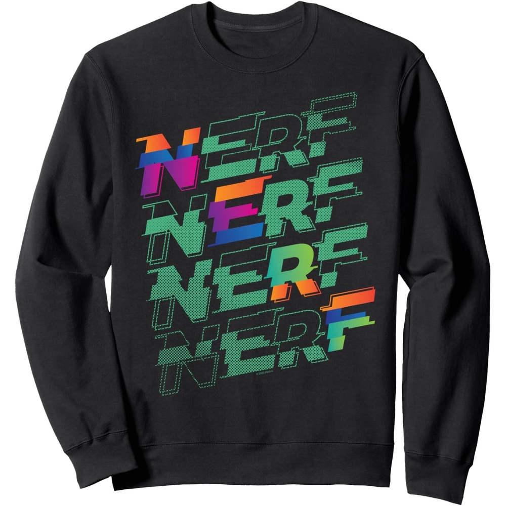 image:imageNerf Glitch Color Logo Stack SweatshirtBlack