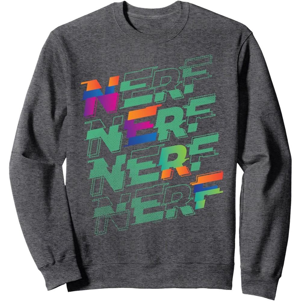 image:imageNerf Glitch Color Logo Stack SweatshirtDark Heather Grey