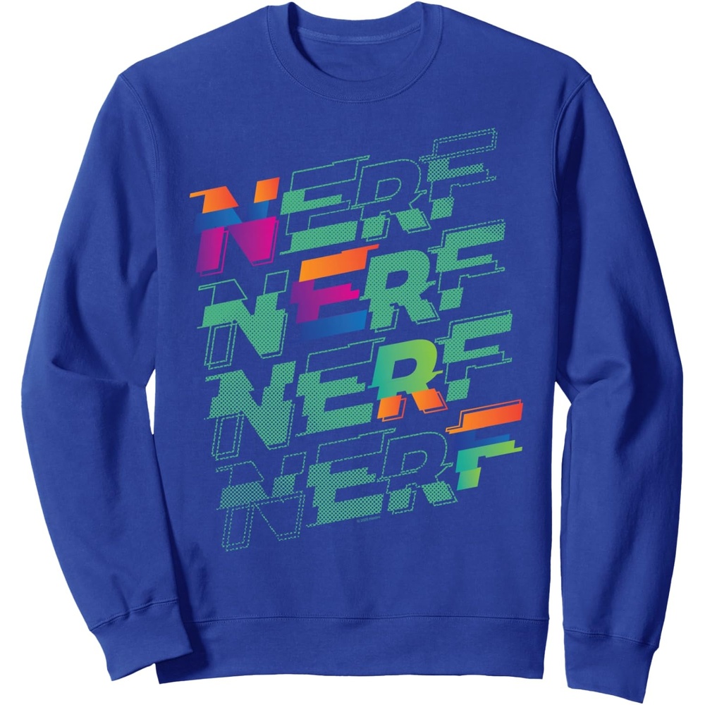 image:imageNerf Glitch Color Logo Stack SweatshirtRoyal Blue