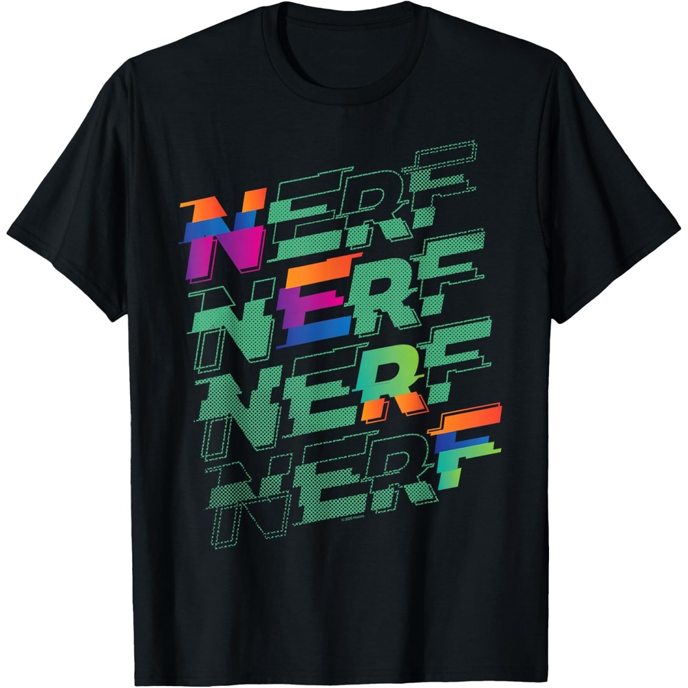 image:imageNerf Glitch Color Logo Stack TShirtBlack