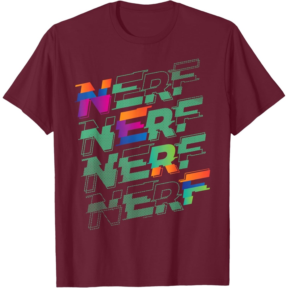 image:imageNerf Glitch Color Logo Stack TShirtBurgundy