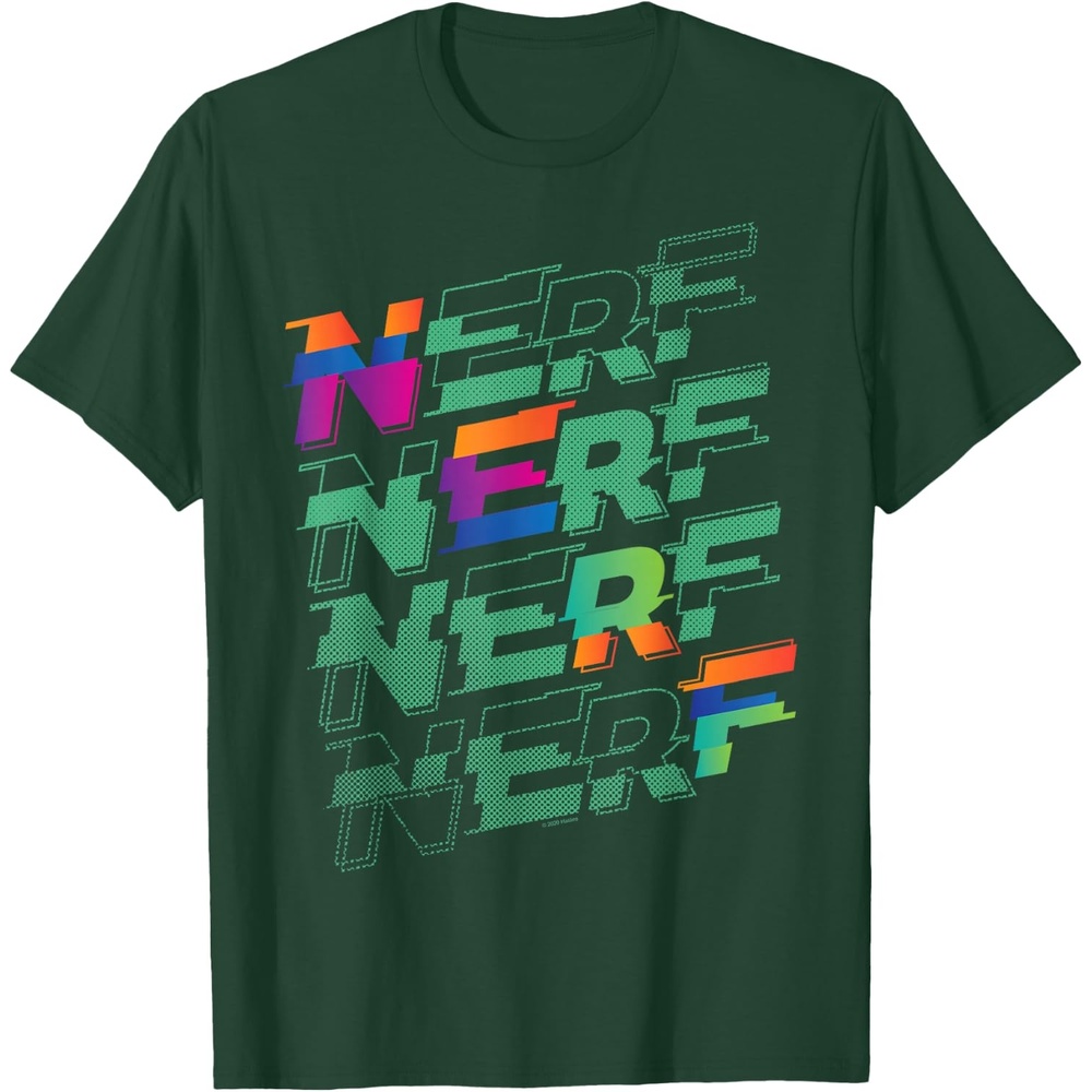 image:imageNerf Glitch Color Logo Stack TShirtDark Green