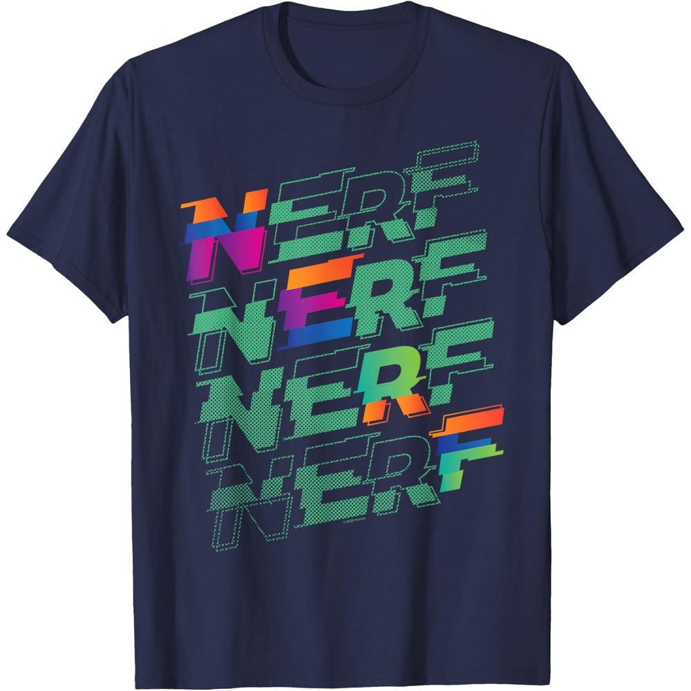 image:imageNerf Glitch Color Logo Stack TShirtNavy Blue