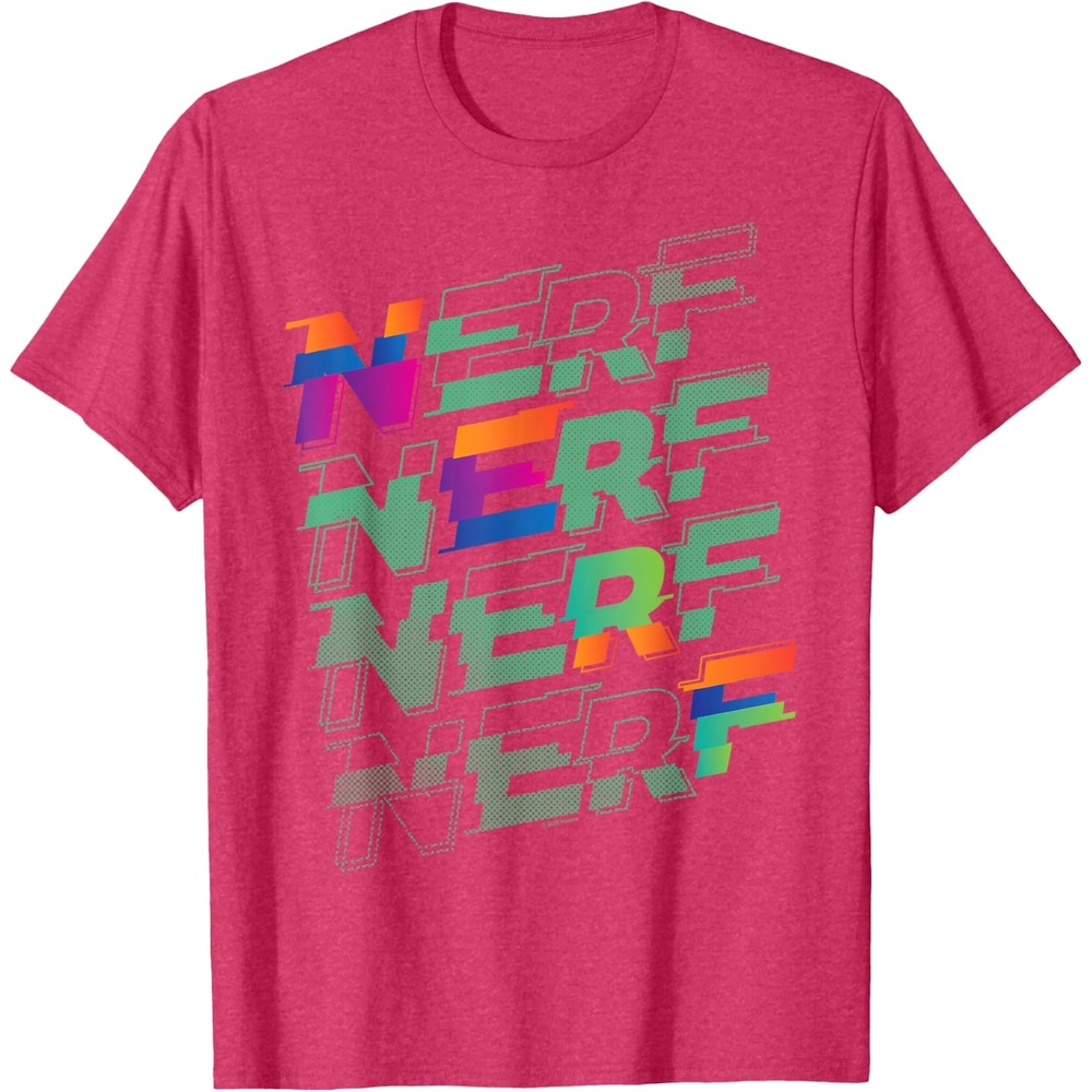 image:imageNerf Glitch Color Logo Stack TShirtRed Heather