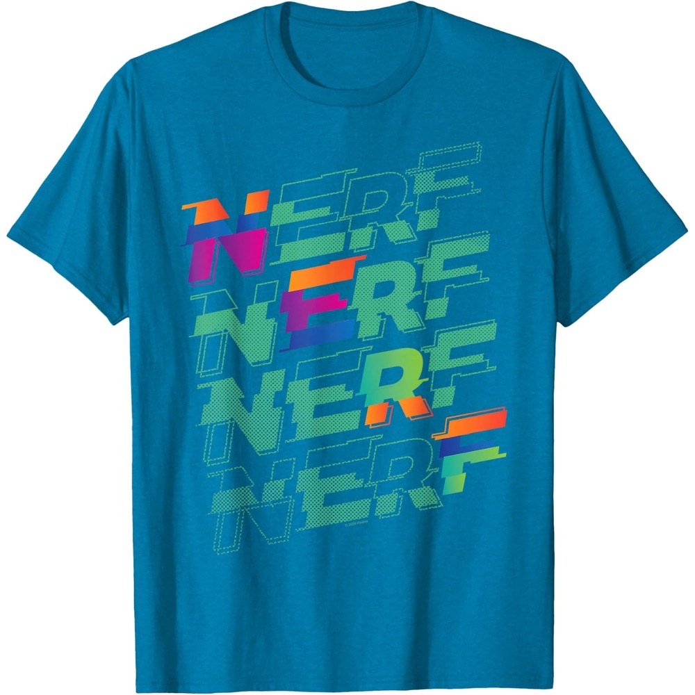 image:imageNerf Glitch Color Logo Stack TShirtSapphire Blue