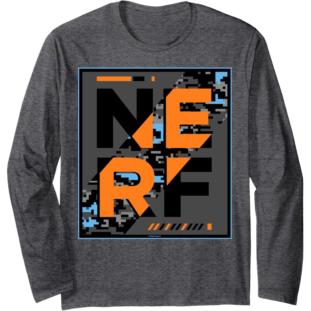 image:imageNerf Glitch Poster Long Sleeve TShirtDark Heather Grey