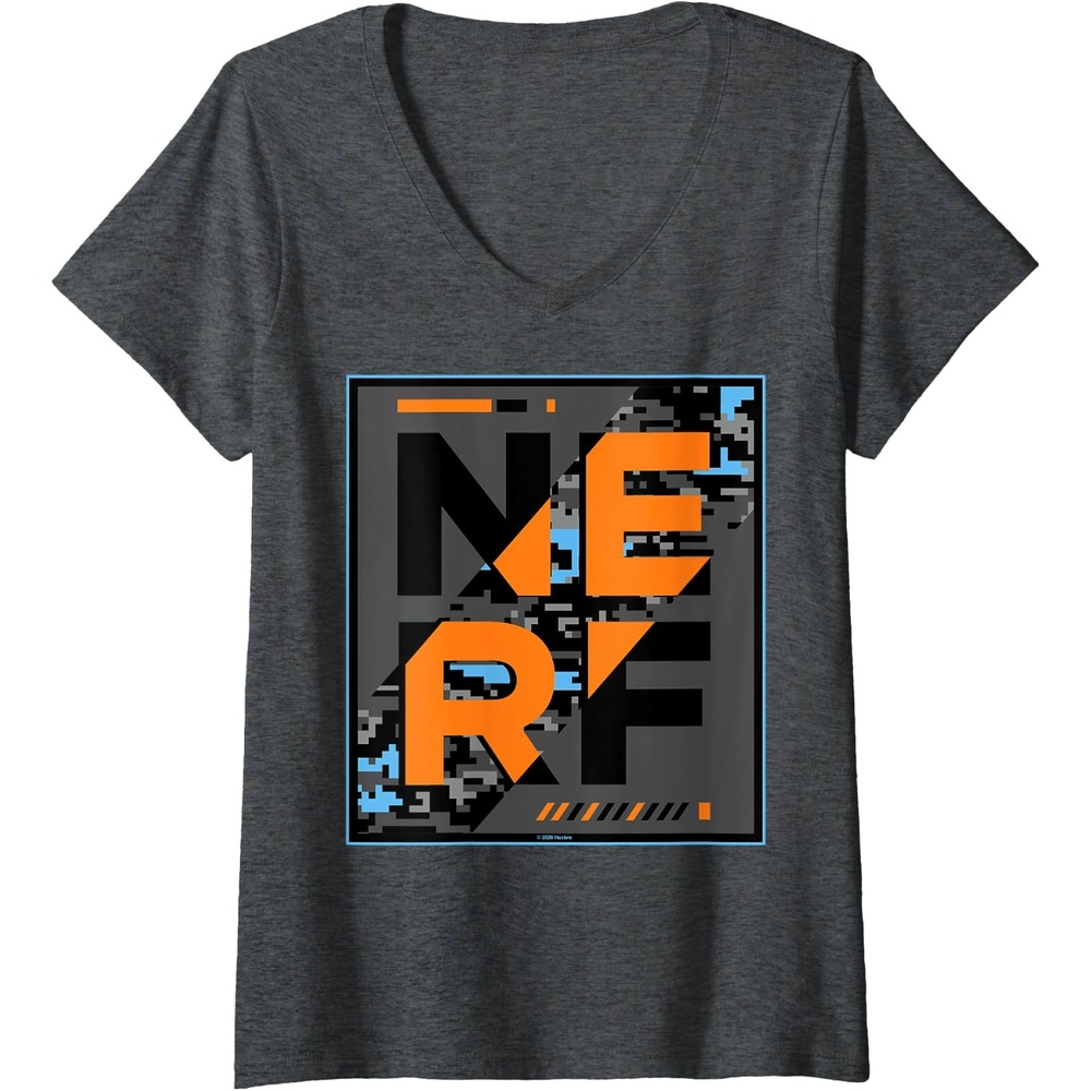 image:imageNerf Glitch Poster VNeck TShirtDark Heather Grey