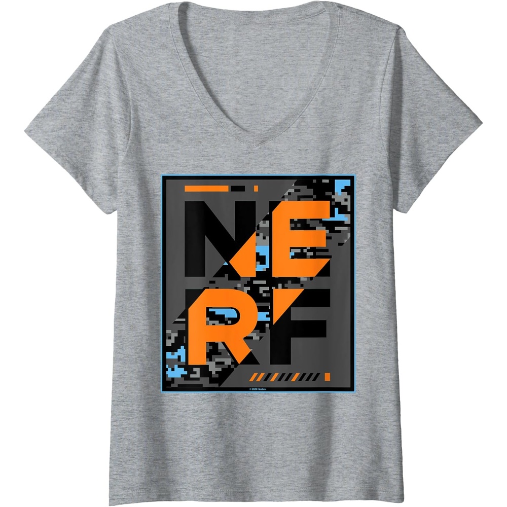 image:imageNerf Glitch Poster VNeck TShirtHeather Grey