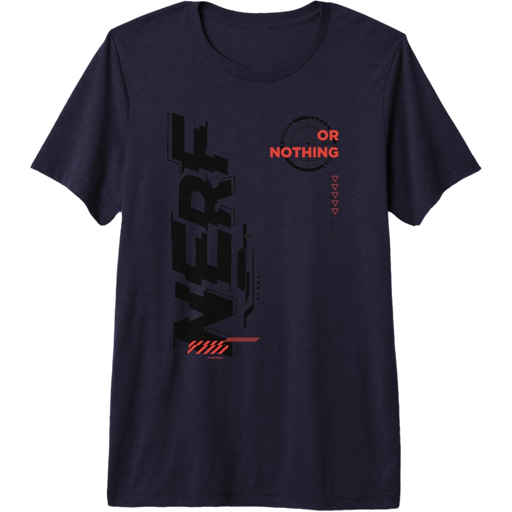 image:imageNerf Its Nerf Or Nothing Target Bullseye Side Graphic Premium Triblend TShirtNavy Blue