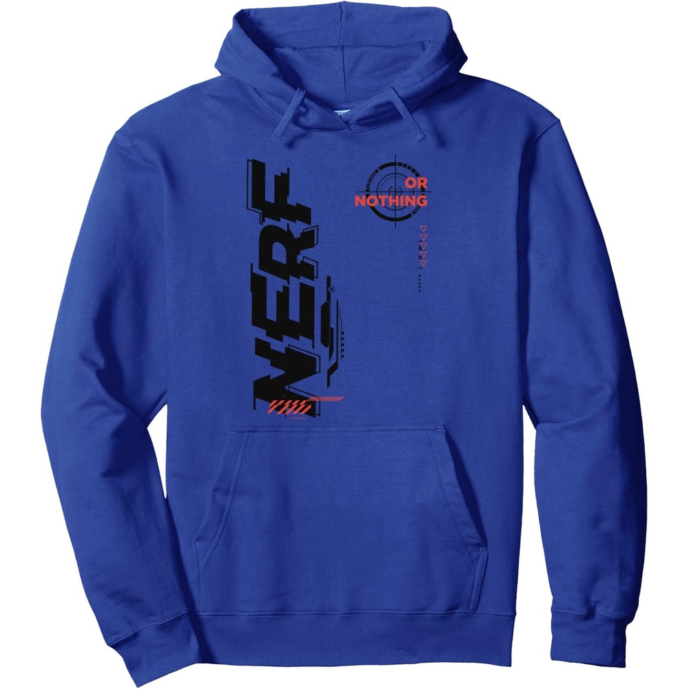 image:imageNerf Its Nerf Or Nothing Target Bullseye Side Graphic Pullover HoodieRoyal Blue