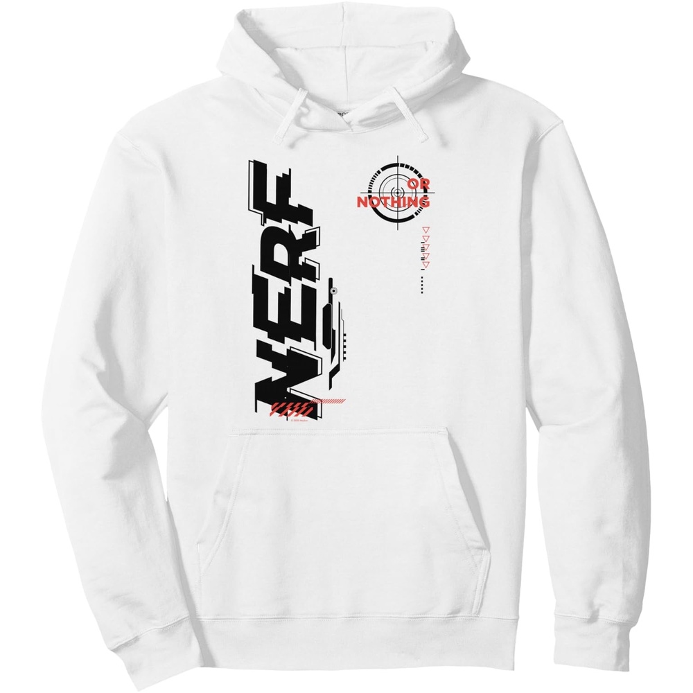 image:imageNerf Its Nerf Or Nothing Target Bullseye Side Graphic Pullover HoodieWhite