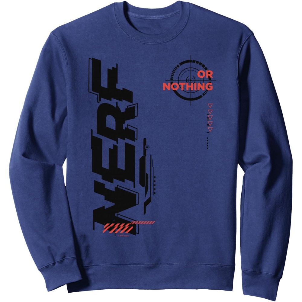 image:imageNerf Its Nerf Or Nothing Target Bullseye Side Graphic SweatshirtNavy Blue