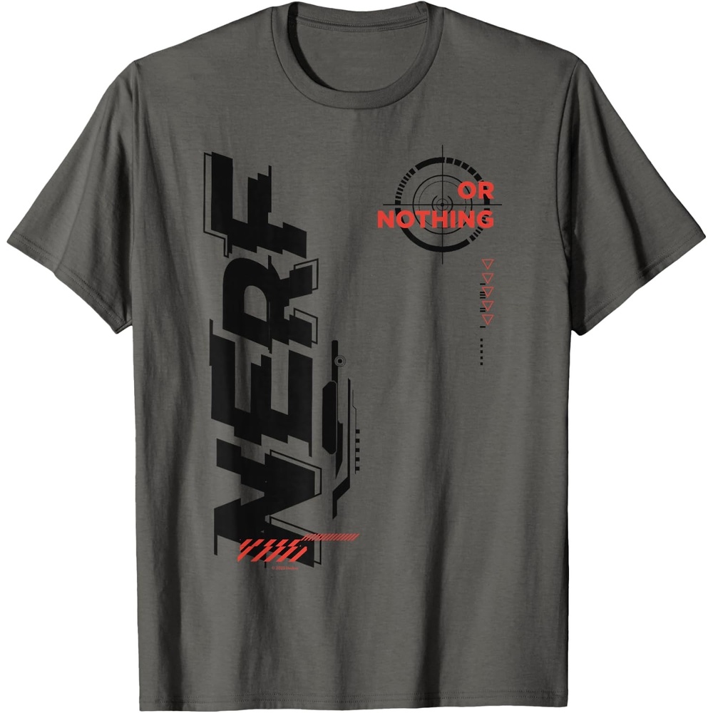 image:imageNerf Its Nerf Or Nothing Target Bullseye Side Graphic TShirtAsphalt Grey