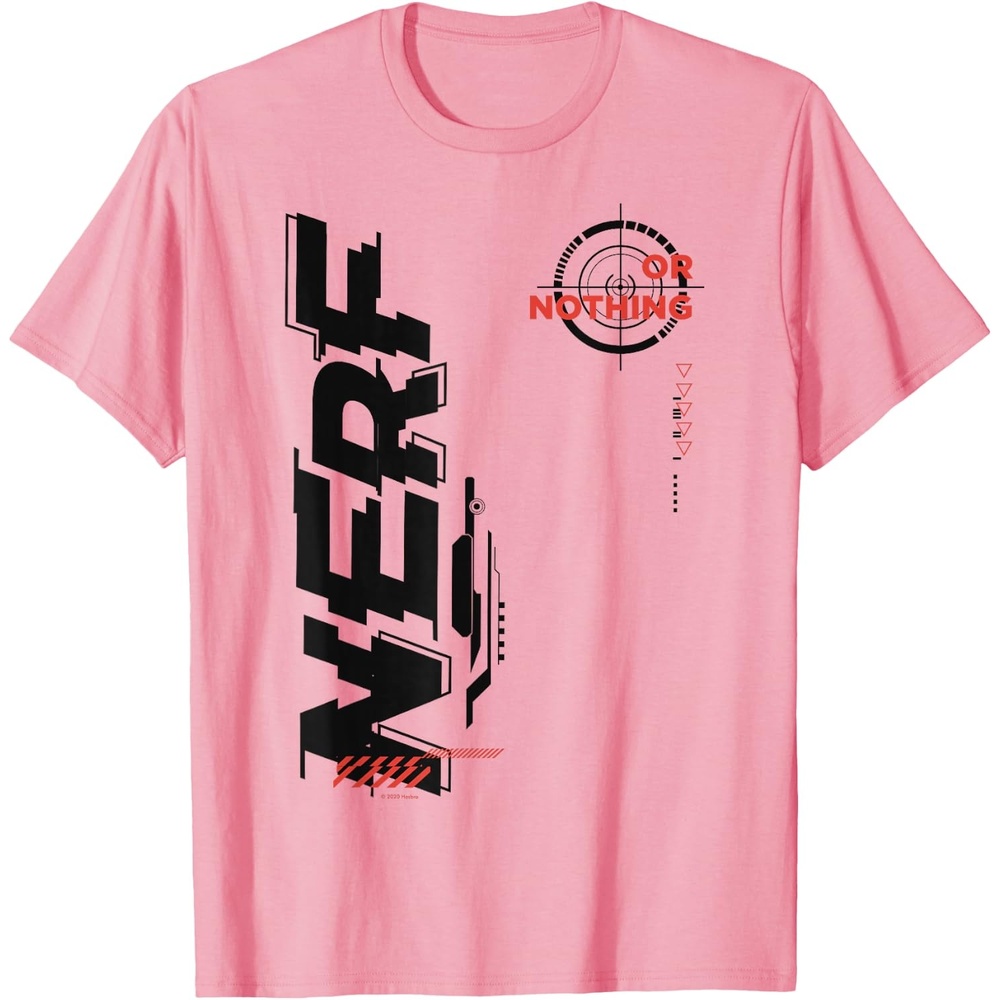 image:imageNerf Its Nerf Or Nothing Target Bullseye Side Graphic TShirtPink